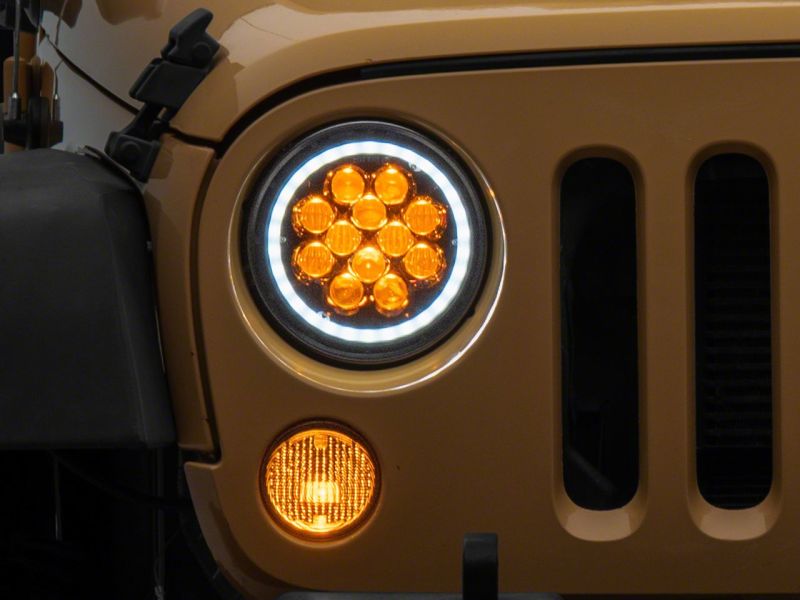 Raxiom 07-18 Jeep Wrangler JK Axial Spider LED Headlights w/Angel Eye Halo- Blk Housing (Clear Lens) Raxiom 07-18 Jeep Wrangler JK Axial Spider LED Headlights w/Angel Eye Halo- Blk Housing (Clear Lens)
