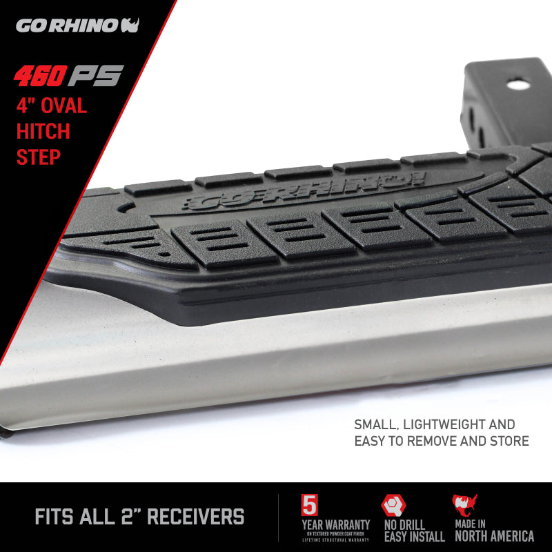Go Rhino 4in Oval Hitch Step - Stainless Go Rhino 4in Oval Hitch Step - Stainless