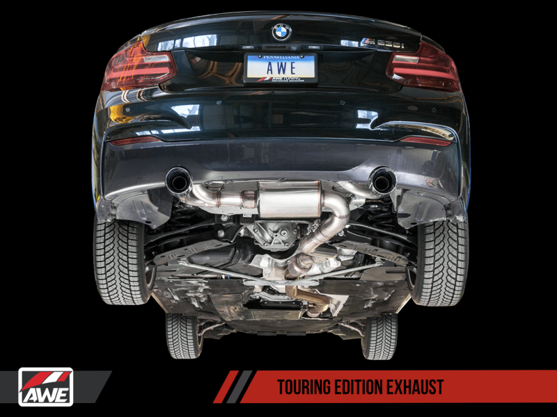 AWE Tuning BMW F22 M235i / M240i Touring Edition Axle-Back Exhaust - Chrome Silver Tips (90mm) AWE Tuning BMW F22 M235i / M240i Touring Edition Axle-Back Exhaust - Chrome Silver Tips (90mm)