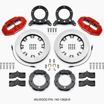 Wilwood D8 Front Hat Kit 12.19in Rotor Red 76-77 Ford Bronco Dana 44 w/Lines