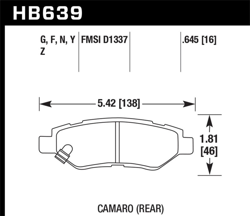 Hawk 2008-14 Cadillac CTS / 10-15 Chevy Camaro HPS 5.0 Rear Brake Pads Hawk 2008-14 Cadillac CTS / 10-15 Chevy Camaro HPS 5.0 Rear Brake Pads