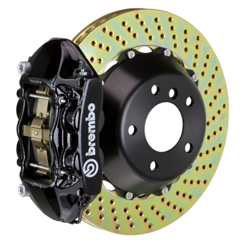 Brembo 12-17 M5 (F10) Rear GT BBK 4 Piston Cast 380x28 2pc Rotor Drilled-Black Brembo 12-17 M5 (F10) Rear GT BBK 4 Piston Cast 380x28 2pc Rotor Drilled-Black