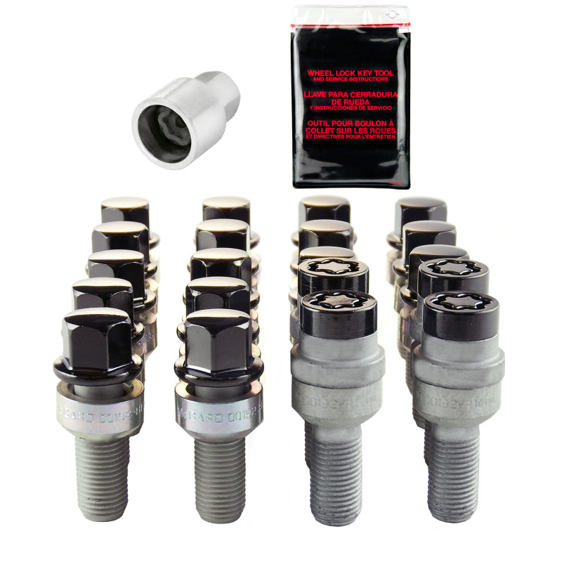 McGard 5 Lug Hex Install Kit w/Locks (Radius Seat Bolt) M14X1.5 / 17mm Hex / 28.1mm Shank L. - Black McGard 5 Lug Hex Install Kit w/Locks (Radius Seat Bolt) M14X1.5 / 17mm Hex / 28.1mm Shank L. - Black