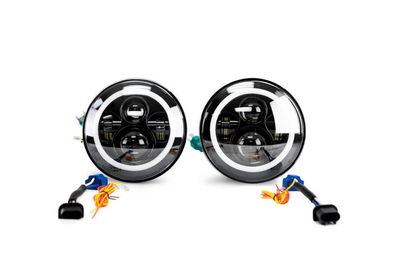 DV8 Offroad 07-18 Jeep Wrangler JK LED Projector Headlights w/ Angel Eyes DV8 Offroad 07-18 Jeep Wrangler JK LED Projector Headlights w/ Angel Eyes