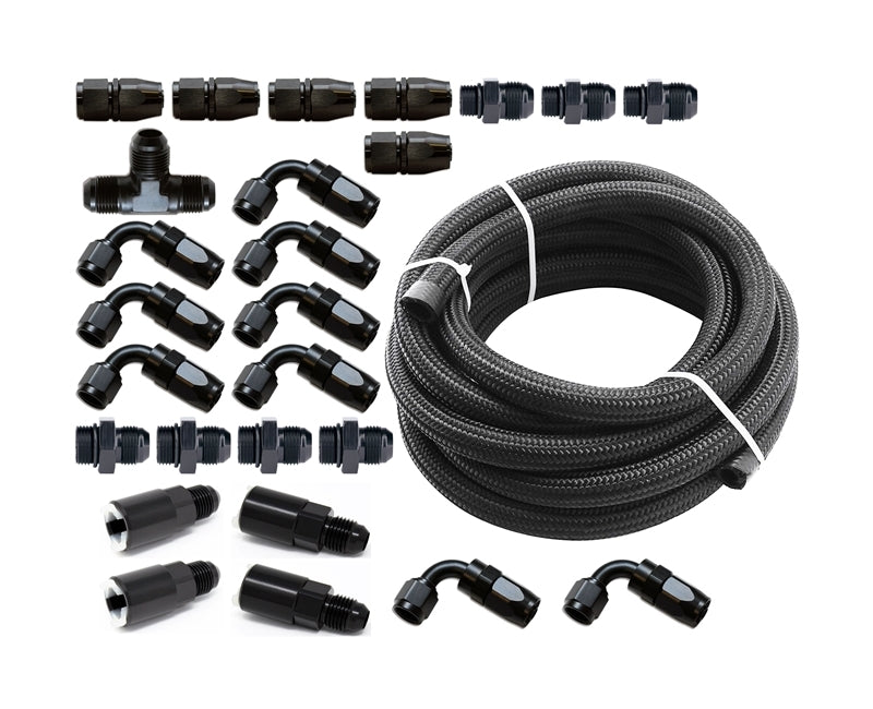 Torque Solution Braided Fuel Line Kit for -6 Aeromotive FPR & Flex Fuel Kit - 02-14 Subaru WRX Torque Solution Braided Fuel Line Kit for -6 Aeromotive FPR & Flex Fuel Kit - 02-14 Subaru WRX