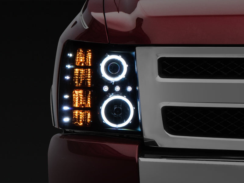 Raxiom 07-13 Silverado 1500 Super White LED Halo Projector Headlights- Black Housing (Clear Lens) Raxiom 07-13 Silverado 1500 Super White LED Halo Projector Headlights- Black Housing (Clear Lens)