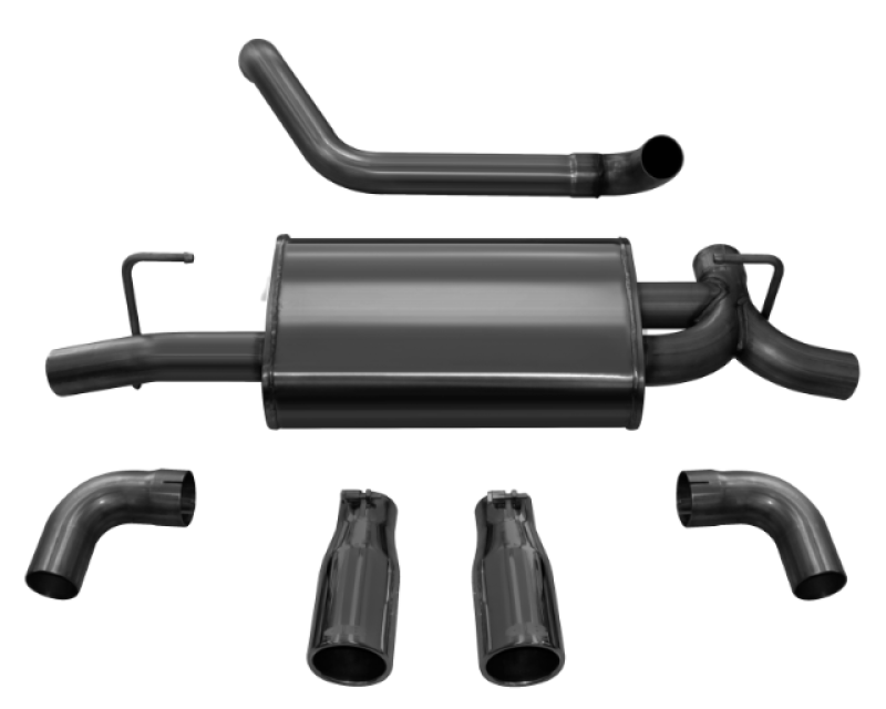 Corsa 2018-2025 Jeep Wrangler JL 2.5in Dual Rear Exit Black Tips Sport Axle-Back Exhaust Corsa 2018-2025 Jeep Wrangler JL 2.5in Dual Rear Exit Black Tips Sport Axle-Back Exhaust
