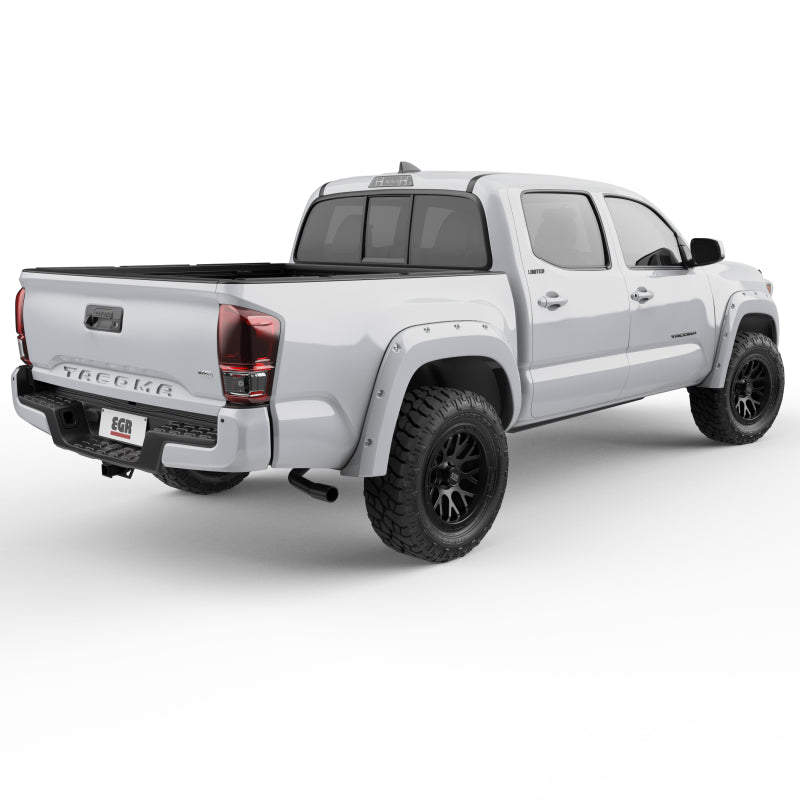 EGR 16+ Toyota Tacoma w/Mudflap Bolt-On Look Color Match Fender Flares - Set - Super White EGR 16+ Toyota Tacoma w/Mudflap Bolt-On Look Color Match Fender Flares - Set - Super White