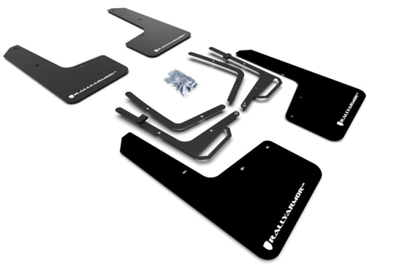 Rally Armor 17-20 Ford F-150 Raptor Gen 2 Black UR Mud Flap w/White Logo Rally Armor 17-20 Ford F-150 Raptor Gen 2 Black UR Mud Flap w/White Logo