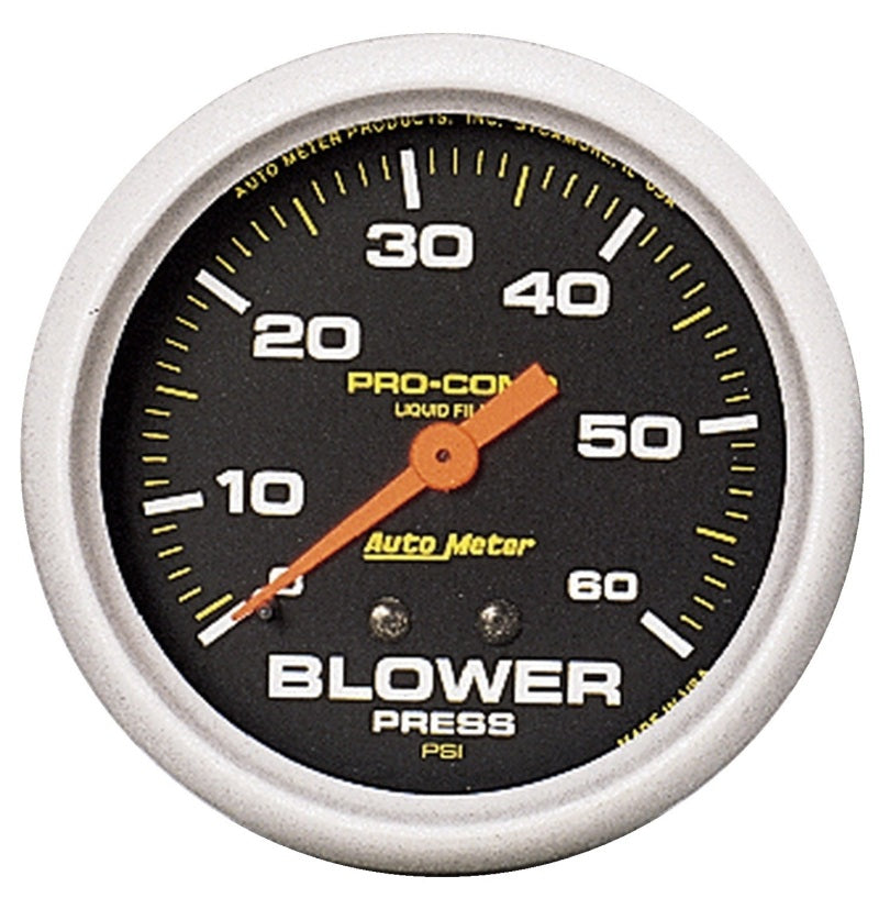 Autometer Blower Pressure w/ Memory 60PSI Liquid Filled Mechanical Boost Gauge Autometer Blower Pressure w/ Memory 60PSI Liquid Filled Mechanical Boost Gauge