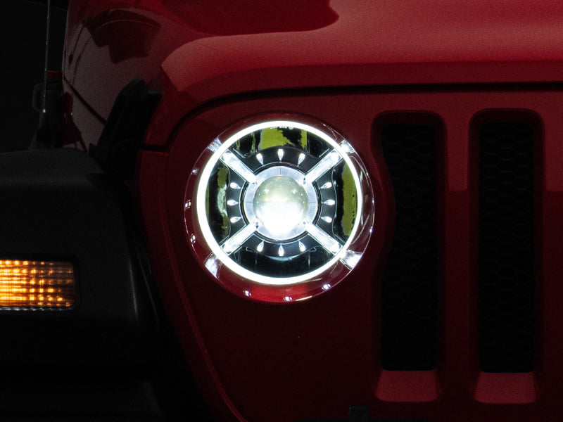 Raxiom 18-22 Jeep Wrangler JL/ JT 9-Inch LED Headlights w/ DRL and Halo- Black Housing (Clear Lens) Raxiom 18-22 Jeep Wrangler JL/ JT 9-Inch LED Headlights w/ DRL and Halo- Black Housing (Clear Lens)
