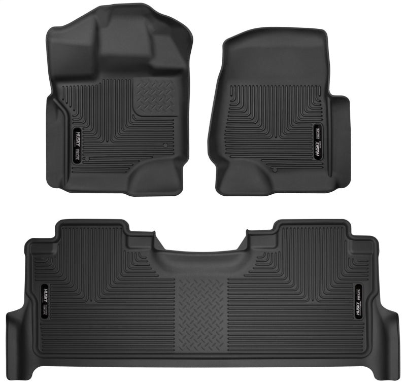Husky Liners 21-23 Ford F-150 CC SC X-Act Contour Front & Second Row Seat Floor Liners - Black Husky Liners 21-23 Ford F-150 CC SC X-Act Contour Front & Second Row Seat Floor Liners - Black