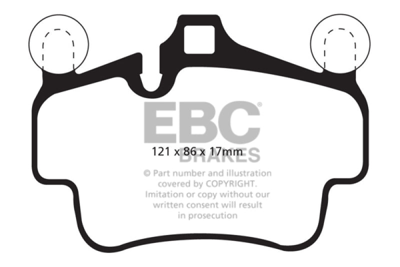 EBC 07-08 Porsche 911 (997) (Cast Iron Rotor only) 3.6 Carrera 2 Bluestuff Front Brake Pads EBC 07-08 Porsche 911 (997) (Cast Iron Rotor only) 3.6 Carrera 2 Bluestuff Front Brake Pads
