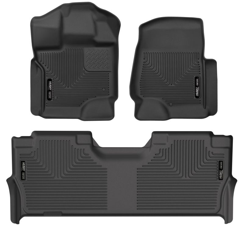 Husky Liners 21-24 Ford F-150 SuperCrew Weatherbeater Black Front & 2nd Seat Floor Liners Husky Liners 21-24 Ford F-150 SuperCrew Weatherbeater Black Front & 2nd Seat Floor Liners