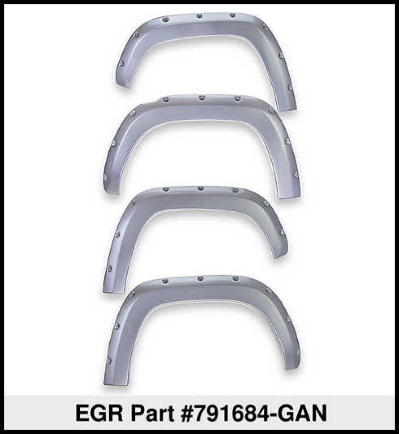 EGR 15+ GMC Sierra HD Bolt-On Look Color Match Fender Flares - Set - FF Switchblade Silver EGR 15+ GMC Sierra HD Bolt-On Look Color Match Fender Flares - Set - FF Switchblade Silver