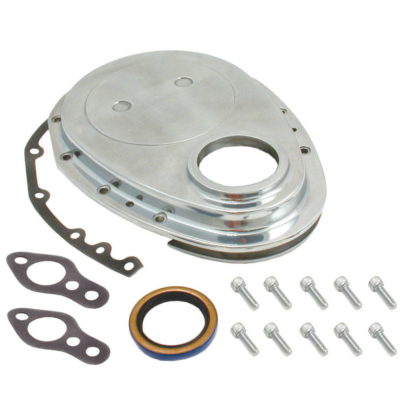 Spectre SB Chevrolet Timing Chain Cover - Polished Aluminum Spectre SB Chevrolet Timing Chain Cover - Polished Aluminum
