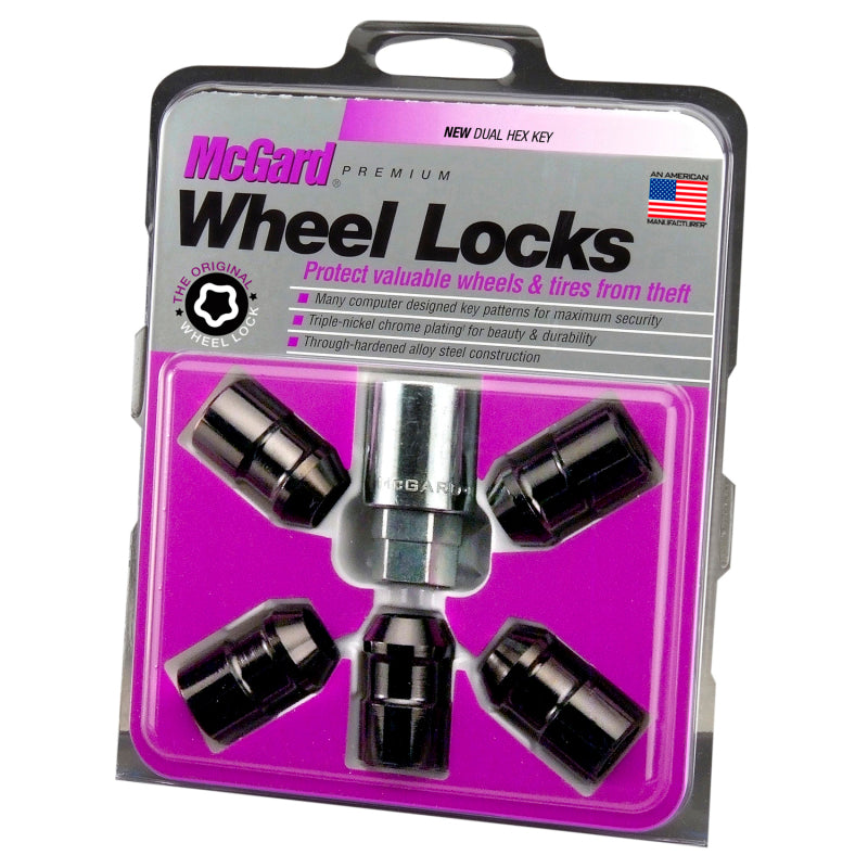 McGard Wheel Lock Nut Set - 5pk. (Cone Seat) 1/2-20 / 3/4 &13/16 Dual Hex / 1.46in. Length - Black McGard Wheel Lock Nut Set - 5pk. (Cone Seat) 1/2-20 / 3/4 &13/16 Dual Hex / 1.46in. Length - Black