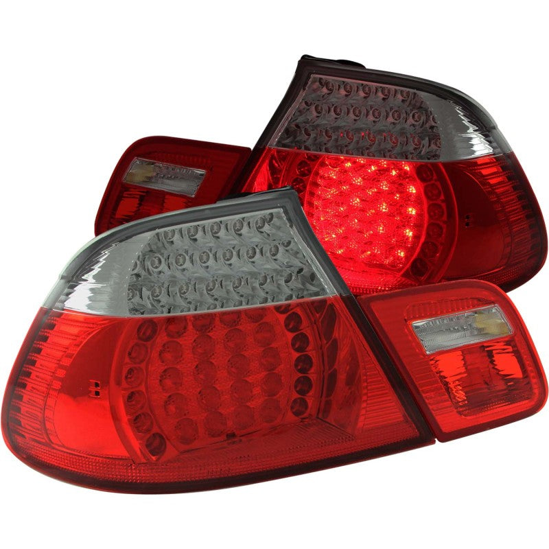 ANZO 2000-2003 BMW 3 Series E46 LED Taillights Red Clear 4pc ANZO 2000-2003 BMW 3 Series E46 LED Taillights Red Clear 4pc
