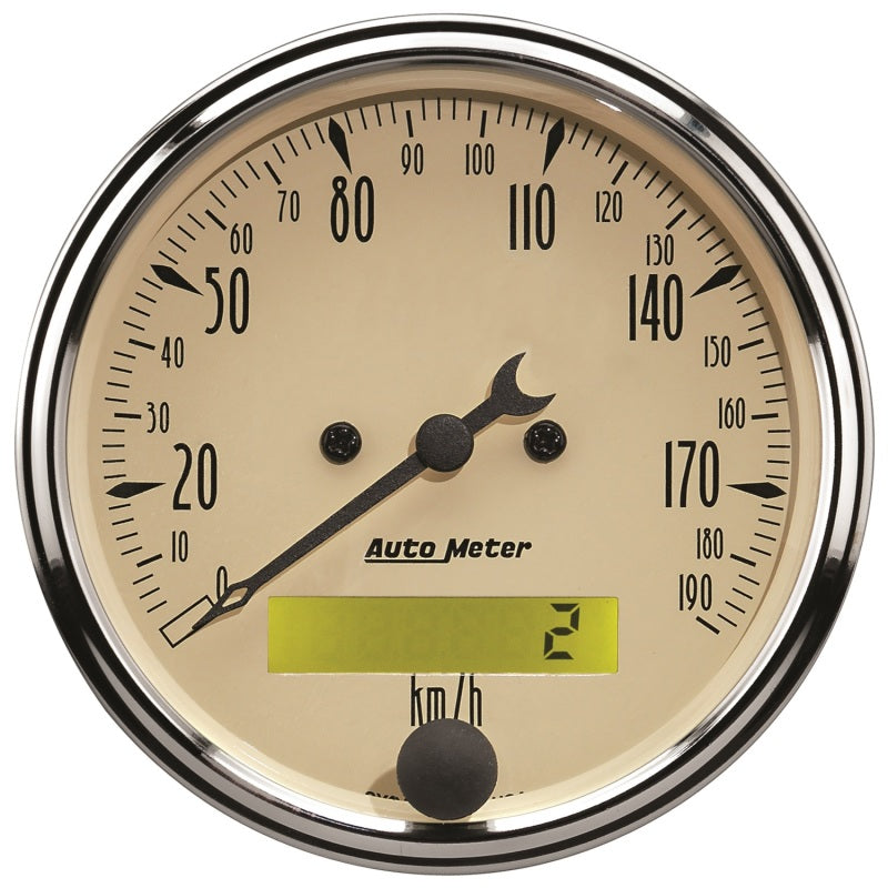 Autometer Antique Beige 5-Gauge Kit 3-1/8in Electrical Speedometer 190KPH Autometer Antique Beige 5-Gauge Kit 3-1/8in Electrical Speedometer 190KPH