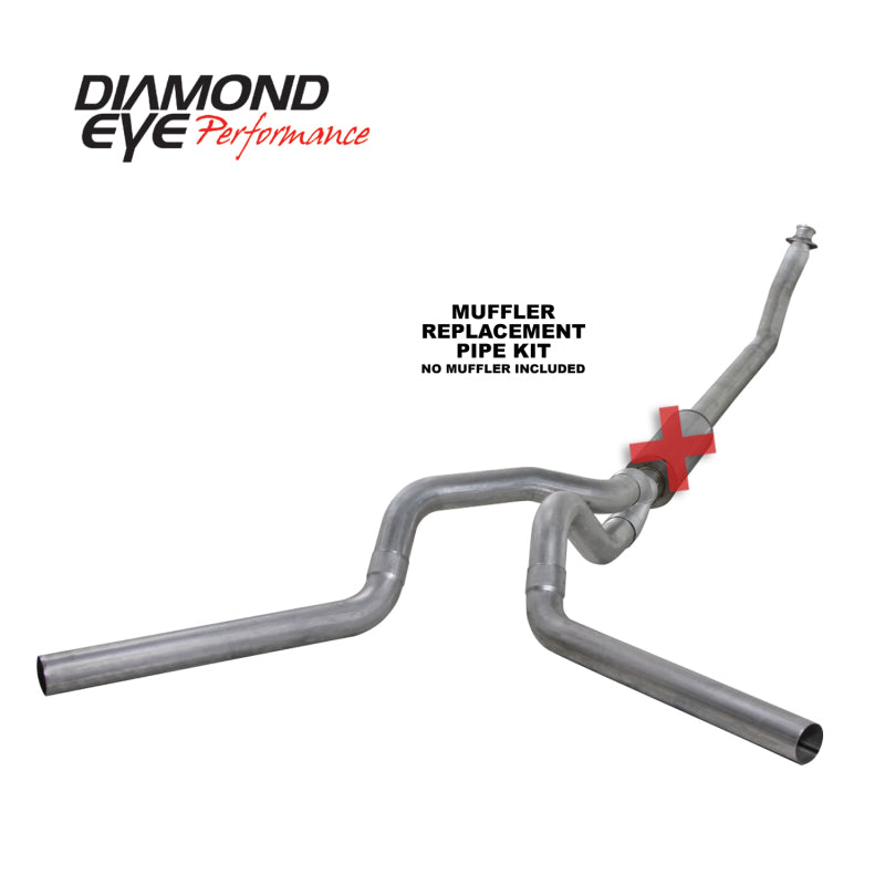 Diamond Eye KIT 4in TB MFLR RPLCMENT PIPE DUAL AL: 94-02 DODGE CUMMINS 5.9L Diamond Eye KIT 4in TB MFLR RPLCMENT PIPE DUAL AL: 94-02 DODGE CUMMINS 5.9L