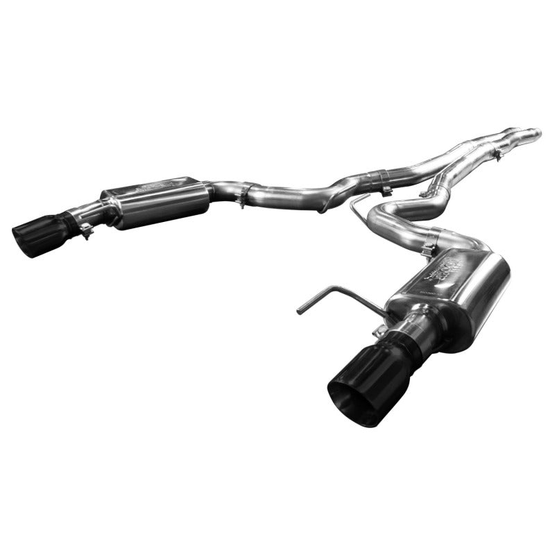Kooks 15+ Mustang 5.0L 4V Convertible 3in Cat-Back w/ X-Pipe 4in Slash Cut Black Tips Exhaust Kooks 15+ Mustang 5.0L 4V Convertible 3in Cat-Back w/ X-Pipe 4in Slash Cut Black Tips Exhaust