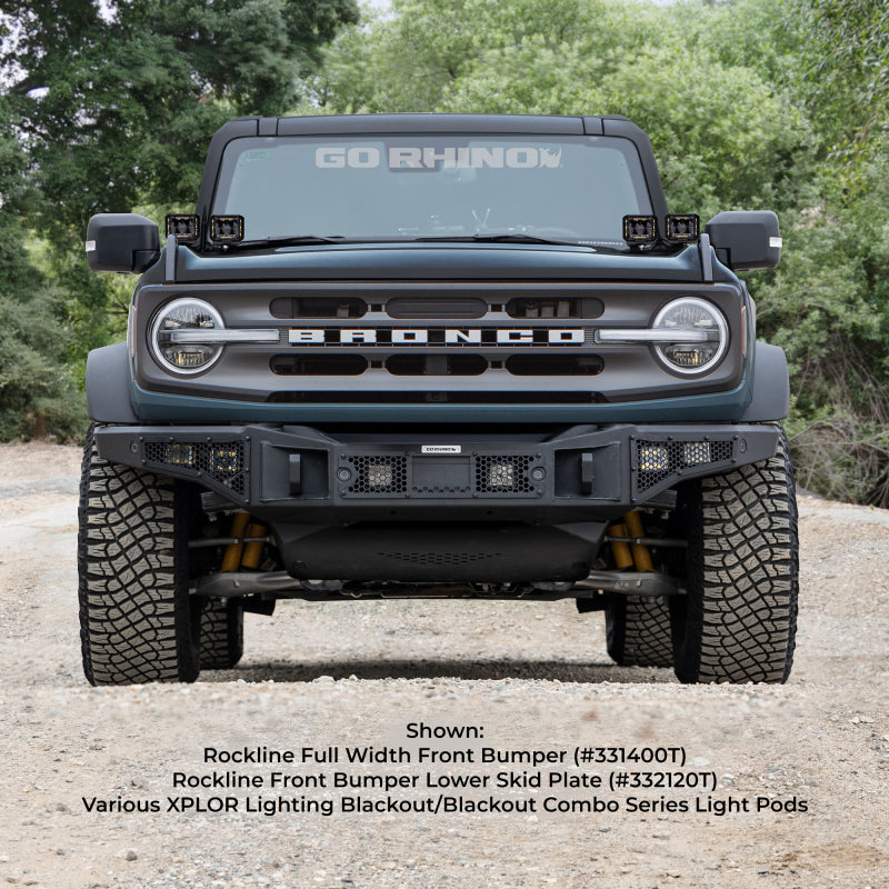 Go Rhino 21-24 Ford Bronco (Excl. Sport) Rockline Front Bumper Lower Skid Plate Go Rhino 21-24 Ford Bronco (Excl. Sport) Rockline Front Bumper Lower Skid Plate