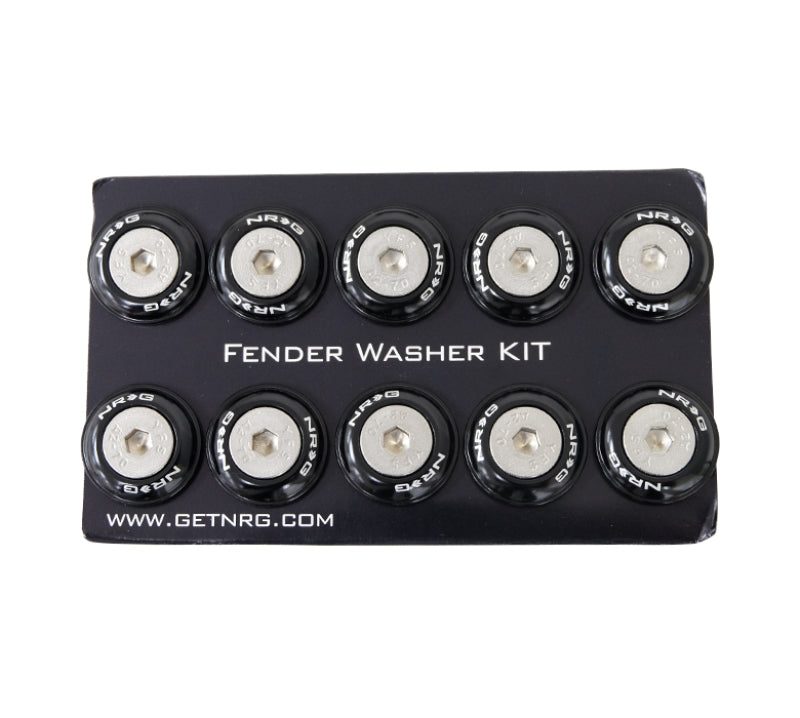 NRG Fender Washer Kit w/Rivets For Plastic (Black) - Set of 10 NRG Fender Washer Kit w/Rivets For Plastic (Black) - Set of 10
