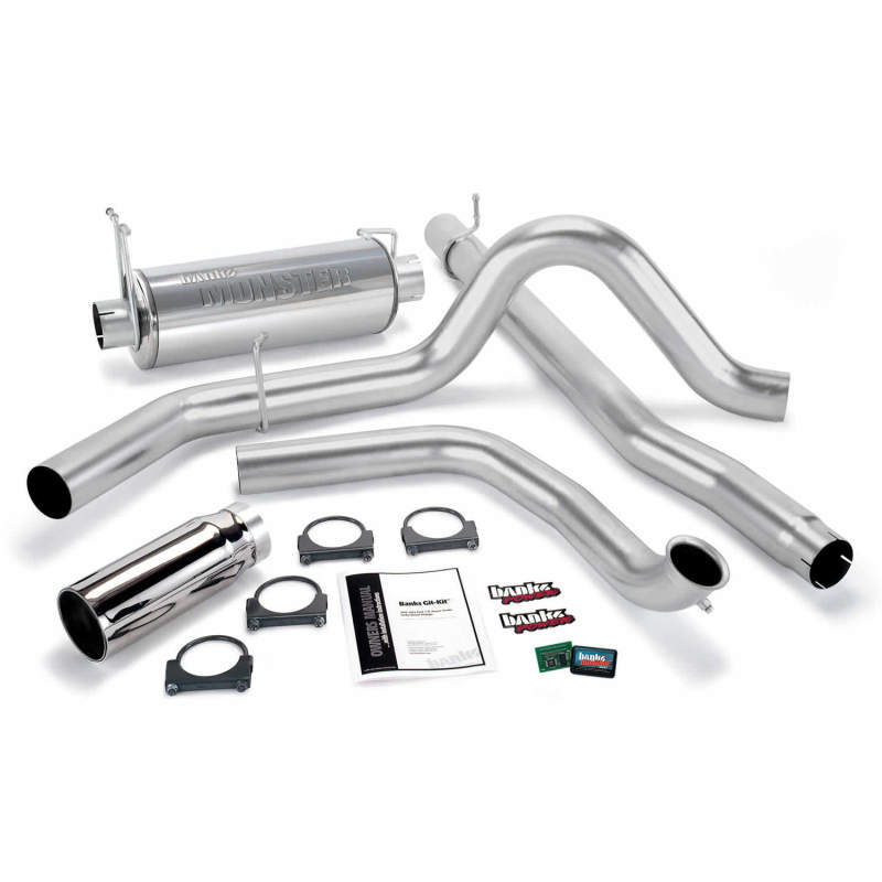 Banks Power 01-03 Ford 7.3L w/Cat Conv Git-Kit - SS Single Exhaust w/ Chrome Tip Banks Power 01-03 Ford 7.3L w/Cat Conv Git-Kit - SS Single Exhaust w/ Chrome Tip