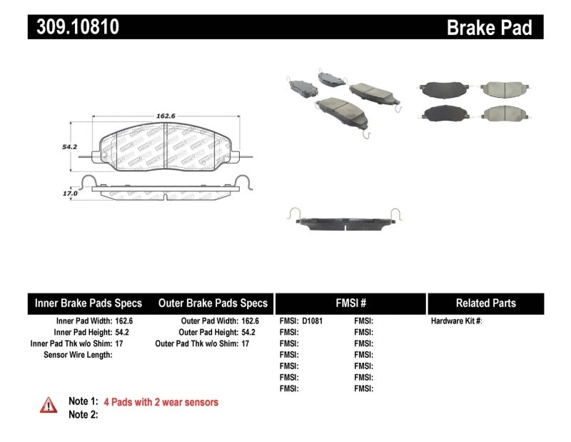 StopTech Performance 05-09 Ford Mustang Cobra/Mach 1 V6/GT / 10 Shelby/Shelby GT Front Brake Pads StopTech Performance 05-09 Ford Mustang Cobra/Mach 1 V6/GT / 10 Shelby/Shelby GT Front Brake Pads