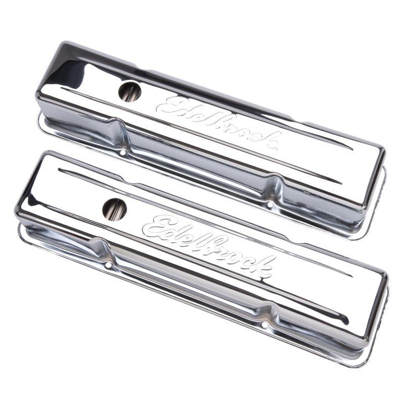 Edelbrock Valve Cover Signature Series Chevrolet 1959-1986 262-400 CI V8 Tall Chrome Edelbrock Valve Cover Signature Series Chevrolet 1959-1986 262-400 CI V8 Tall Chrome