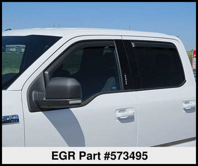 EGR 15+ Ford F150 Crew Cab In-Channel Window Visors - Set of 4 - Matte (573495) EGR 15+ Ford F150 Crew Cab In-Channel Window Visors - Set of 4 - Matte (573495)
