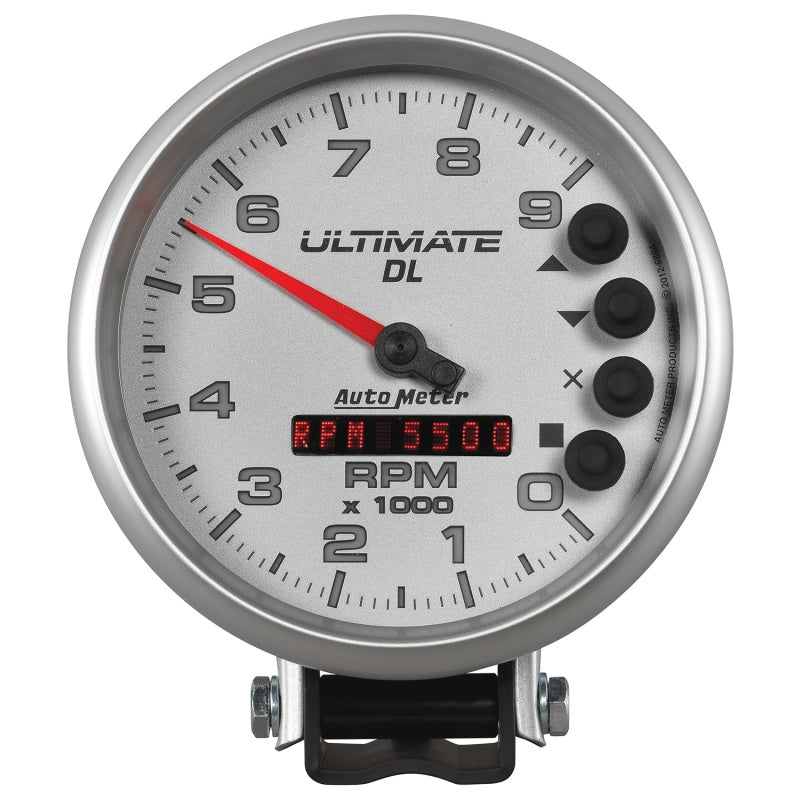 AutoMeter Gauge Tach 5in. 9K RPM Pedestal Datalogging Ultimate Dl Playback Silver AutoMeter Gauge Tach 5in. 9K RPM Pedestal Datalogging Ultimate Dl Playback Silver