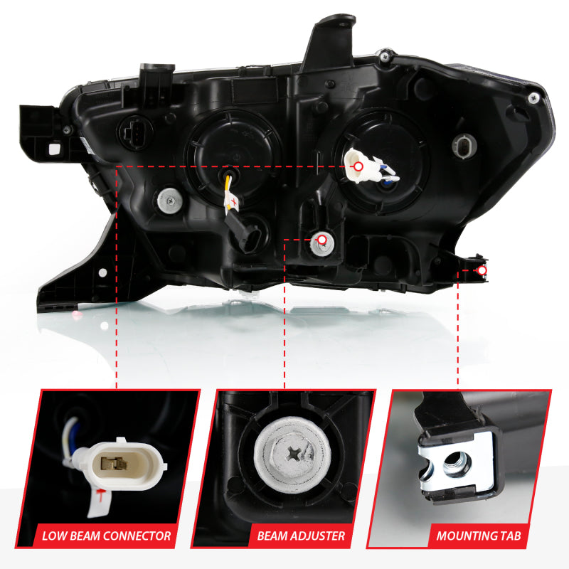 ANZO 2016-2018 Toyota Tacoma LED Projector Headlights Plank Style Black w/ Amber ANZO 2016-2018 Toyota Tacoma LED Projector Headlights Plank Style Black w/ Amber