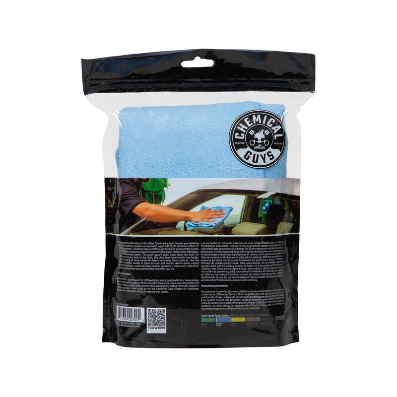 Chemical Guys Workhorse Professional Microfiber Towel - 16in x 16in - Blue - 3 Pack Chemical Guys Workhorse Professional Microfiber Towel - 16in x 16in - Blue - 3 Pack