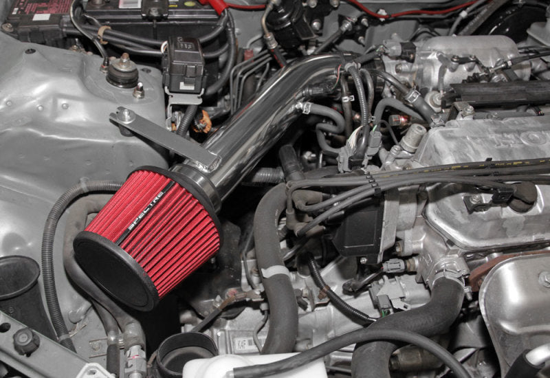Spectre 92-00 Honda Civic L4-1.6L F/I Air Intake Kit - Polished w/Red Filter Spectre 92-00 Honda Civic L4-1.6L F/I Air Intake Kit - Polished w/Red Filter
