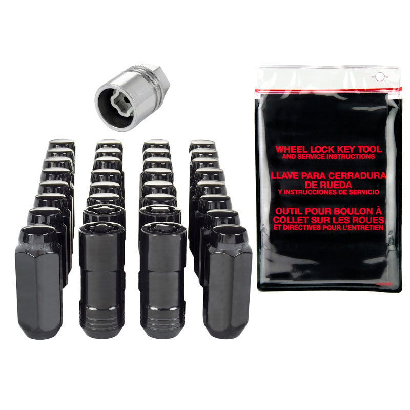 McGard 8 Lug Hex Install Kit w/Locks (Cone Seat Nut) M14X2.0 / 13/16 Hex / 2.25in. Length - Black McGard 8 Lug Hex Install Kit w/Locks (Cone Seat Nut) M14X2.0 / 13/16 Hex / 2.25in. Length - Black