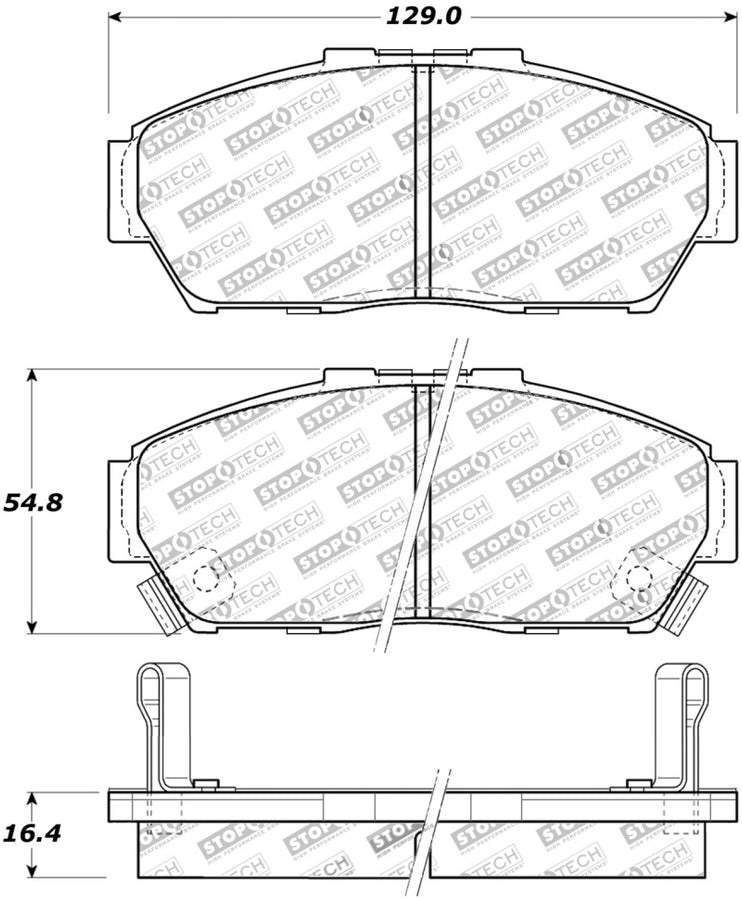 StopTech Street Touring 93-95 Honda Civic Coupe Front Brake Pads StopTech Street Touring 93-95 Honda Civic Coupe Front Brake Pads