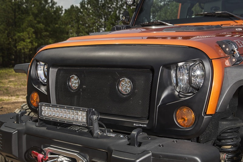 Rugged Ridge 07-18 Jeep Wrangler JK/JKU Textured Black Elite Headlight Euro Guards Rugged Ridge 07-18 Jeep Wrangler JK/JKU Textured Black Elite Headlight Euro Guards