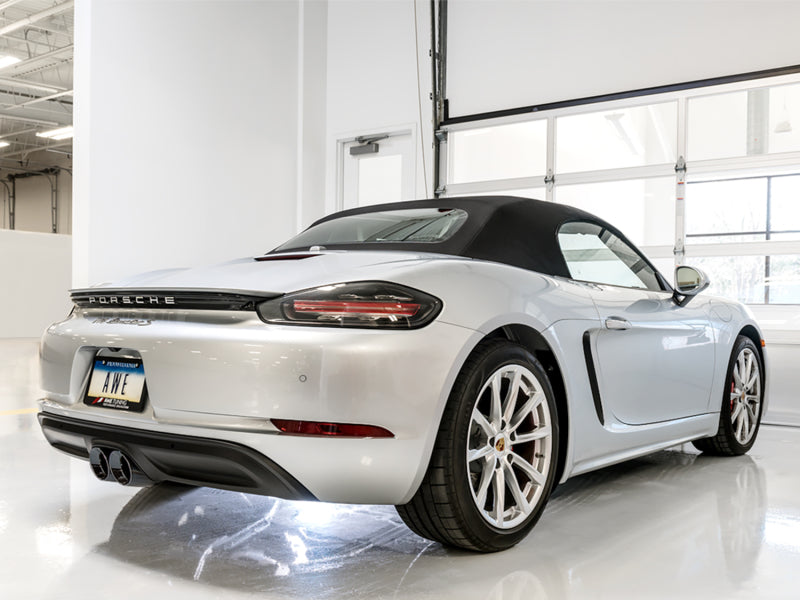 AWE Tuning Porsche 718 Boxster / Cayman Track Edition Exhaust - Diamond Black Tips AWE Tuning Porsche 718 Boxster / Cayman Track Edition Exhaust - Diamond Black Tips
