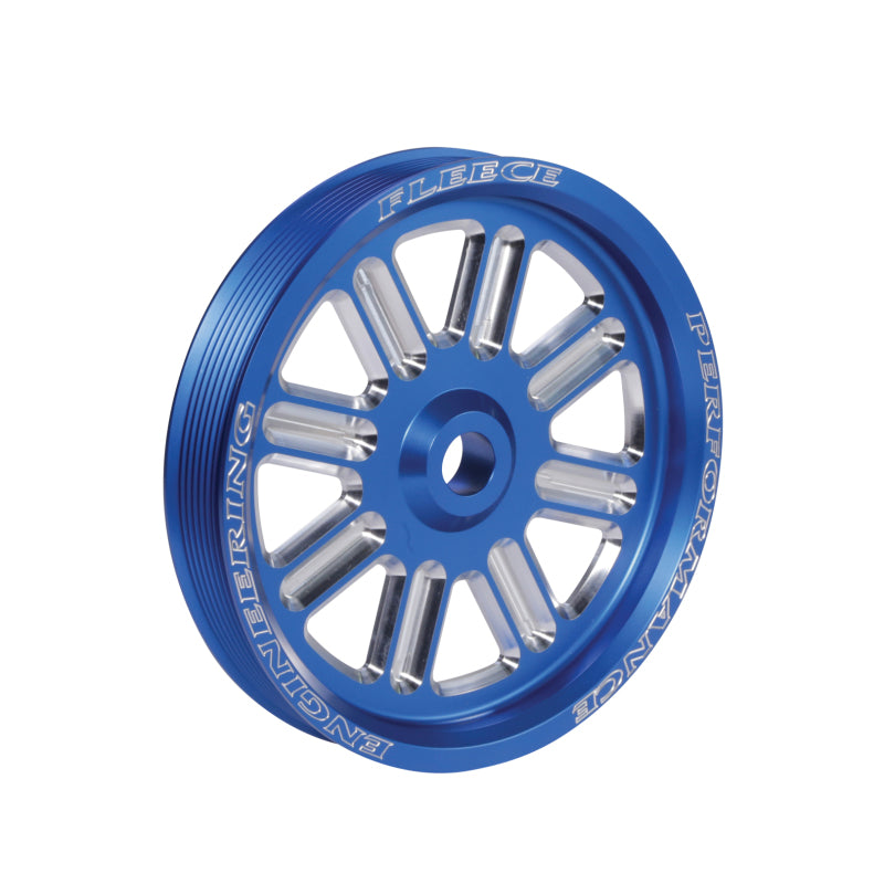 Fleece Performance Dodge Cummins Dual Pump Spoke Pulley (For Use w/ FPE Dual Pump Bracket) Blue Fleece Performance Dodge Cummins Dual Pump Spoke Pulley (For Use w/ FPE Dual Pump Bracket) Blue