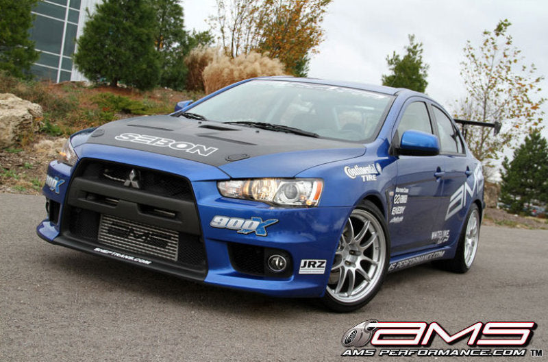 AMS Performance 08-15 Mitsubishi EVO X Front Mount Intercooler w/Modular Cast End Tanks & Logo AMS Performance 08-15 Mitsubishi EVO X Front Mount Intercooler w/Modular Cast End Tanks & Logo