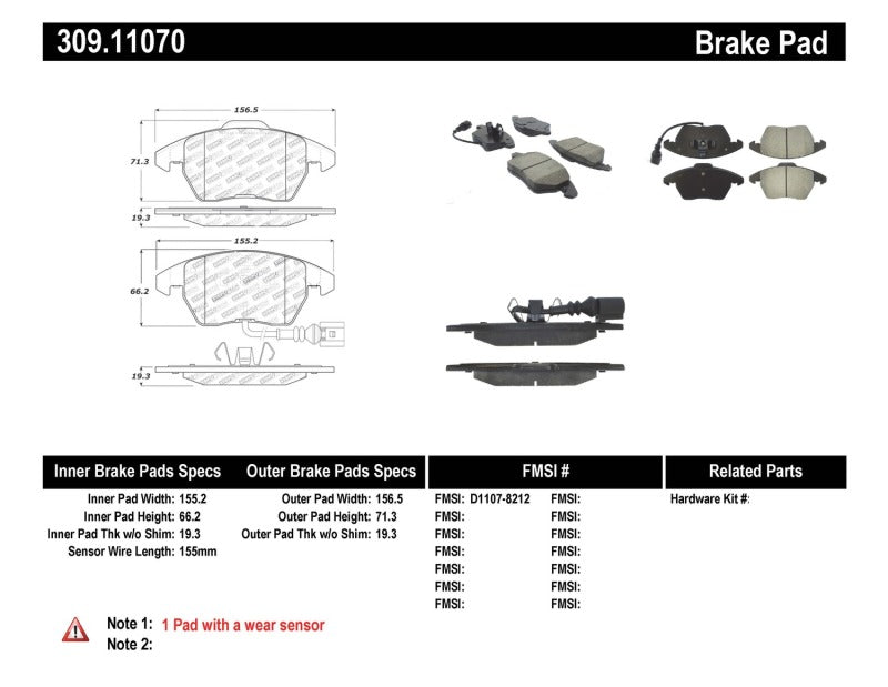 StopTech Performance 06-10 Audi A3 / 08-10 Audi TT / 06-09 VW GTI / 05-10 Jetta Front Brake Pads StopTech Performance 06-10 Audi A3 / 08-10 Audi TT / 06-09 VW GTI / 05-10 Jetta Front Brake Pads