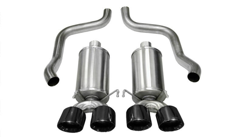 Corsa 2009-2013 Xtreme Axle-Back Exhaust w/Dual Black 3.5in Tips 09-13 Chevrolet Corvette C6 6.2L V8 Corsa 2009-2013 Xtreme Axle-Back Exhaust w/Dual Black 3.5in Tips 09-13 Chevrolet Corvette C6 6.2L V8
