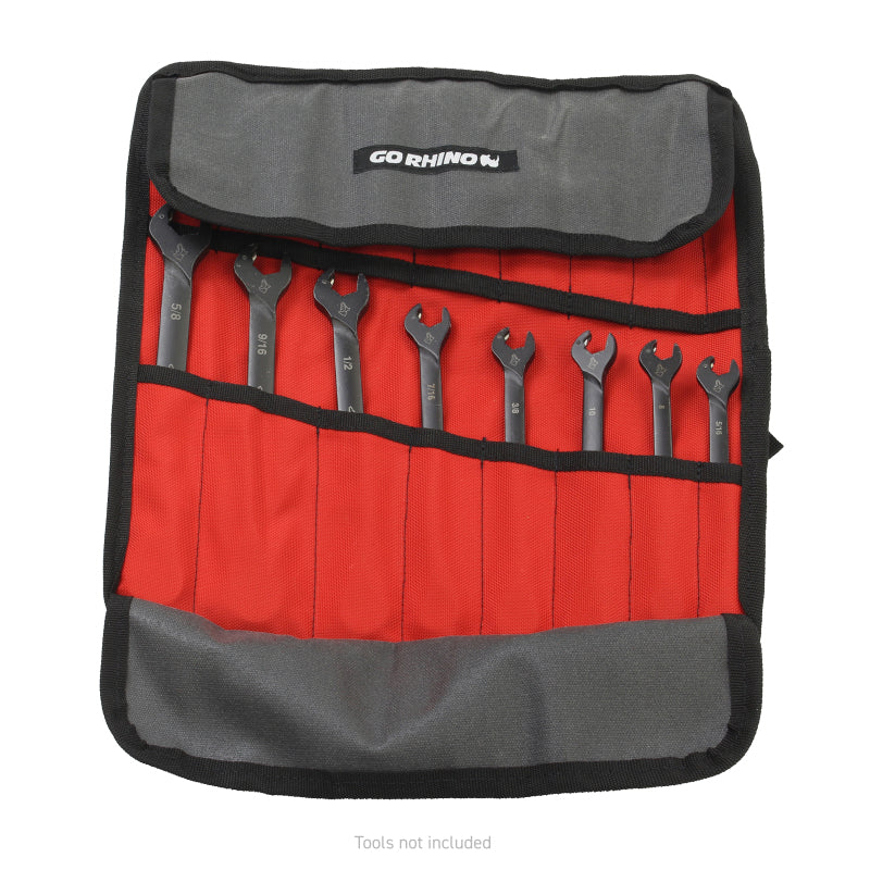 Go Rhino XVenture Gear Tool Wrench Roll - Small (3.5x3.5in. Closed) 12oz Waxed Canvas - Black Go Rhino XVenture Gear Tool Wrench Roll - Small (3.5x3.5in. Closed) 12oz Waxed Canvas - Black