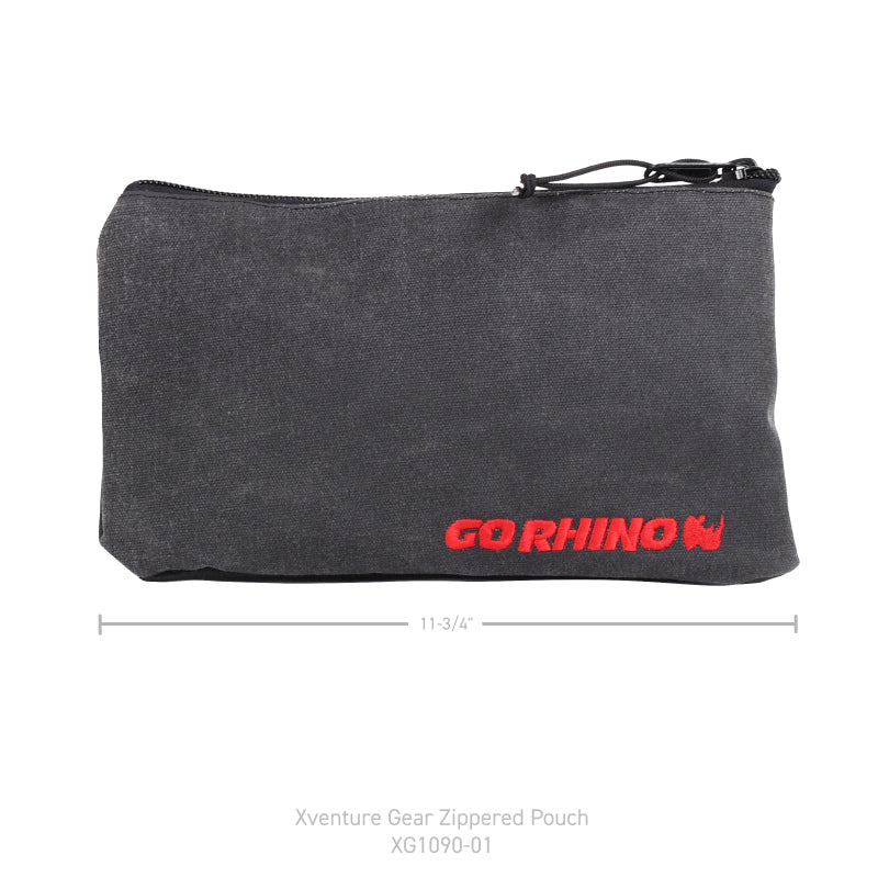 Go Rhino XVenture Gear Zipped Pouch - Large (12in. Wide Pocket / 6.5in. Hand Strap) Canvas - Black Go Rhino XVenture Gear Zipped Pouch - Large (12in. Wide Pocket / 6.5in. Hand Strap) Canvas - Black