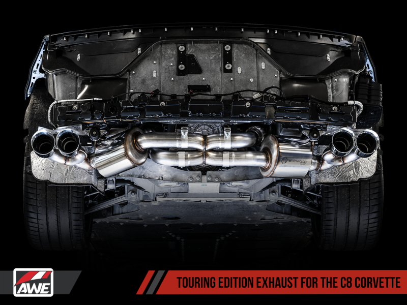 AWE Tuning 2020 Chevrolet Corvette (C8) Touring Edition Exhaust - Quad Diamond Black Tips AWE Tuning 2020 Chevrolet Corvette (C8) Touring Edition Exhaust - Quad Diamond Black Tips