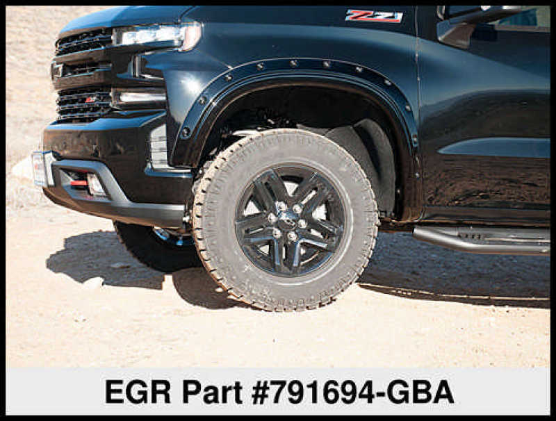 EGR 19-22 Chevrolet Silverado 1500 Traditional Bolt-On Look Fender Flares Black Set Of 4 EGR 19-22 Chevrolet Silverado 1500 Traditional Bolt-On Look Fender Flares Black Set Of 4