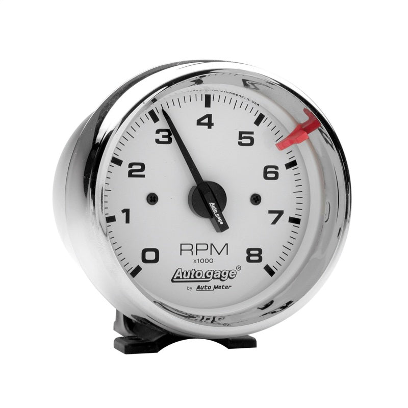 Autometer Autogage 3-3/4in White 8000 RPM Pedestal Mount Tachometer Autometer Autogage 3-3/4in White 8000 RPM Pedestal Mount Tachometer
