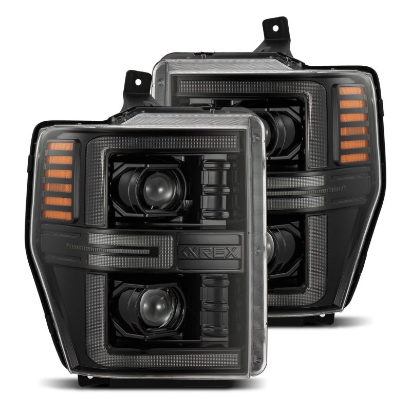 AlphaRex 08-10 Ford F250-550 LUXX-Series LED Projector Headlights Alpha-Blk w/Activ Light/Seq Signal AlphaRex 08-10 Ford F250-550 LUXX-Series LED Projector Headlights Alpha-Blk w/Activ Light/Seq Signal