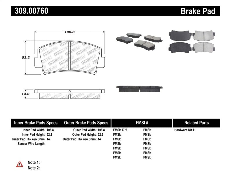 StopTech Performance Brake Pads StopTech Performance Brake Pads